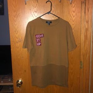 Forever 21 Men’s- “Give it up” embroidered t shirt